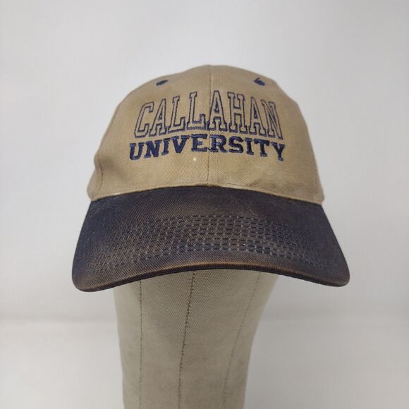 Head To Toe Men's Callahan University Slideback Hat Brown Size A Distressed - Picture 2 of 12